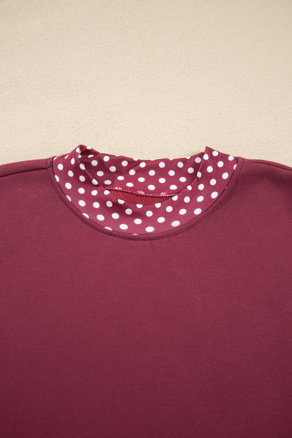 Orange Colorblock Polka Dot Contrast Trim Oversized Sweatshirt