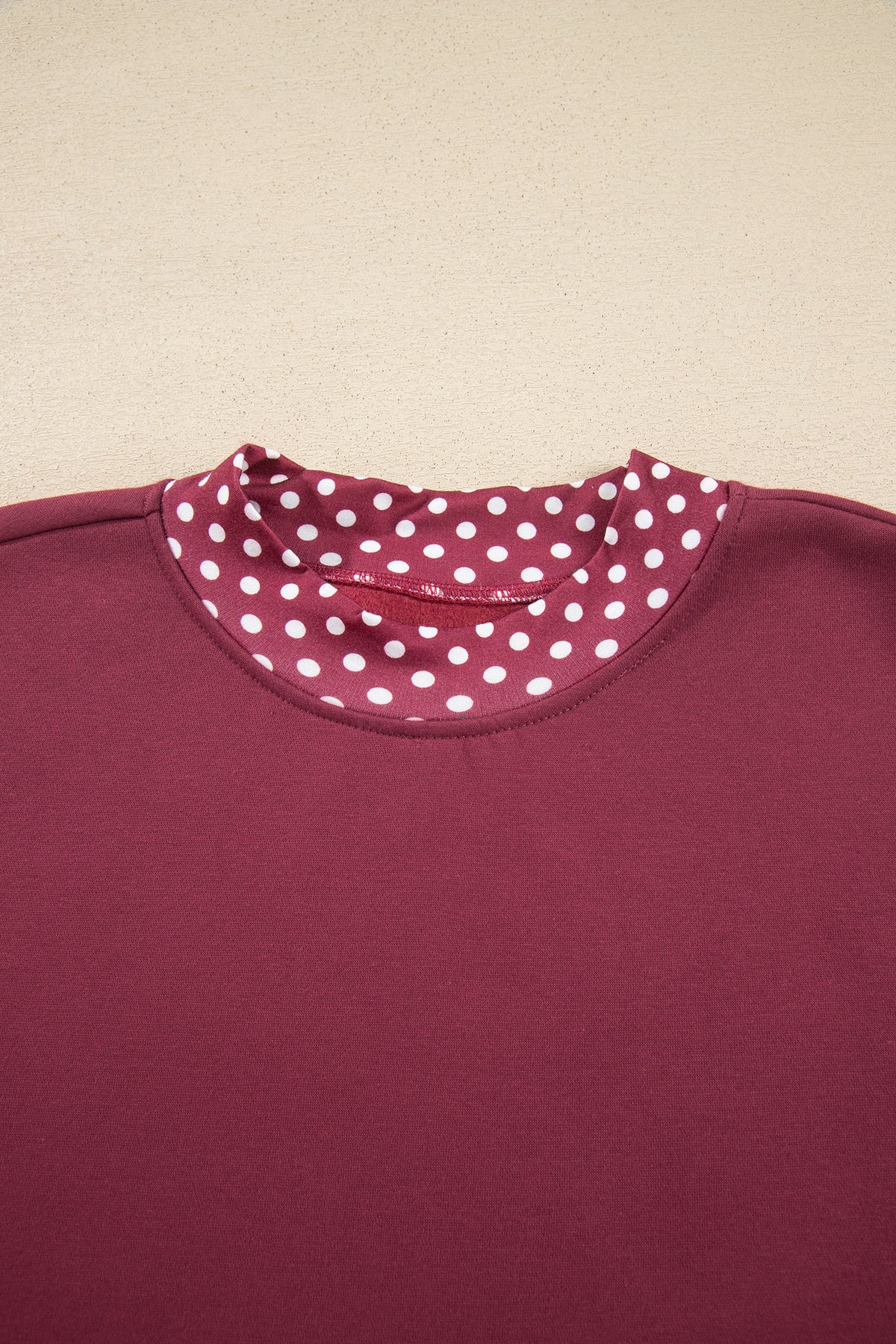 Orange Colorblock Polka Dot Contrast Trim Oversized Sweatshirt