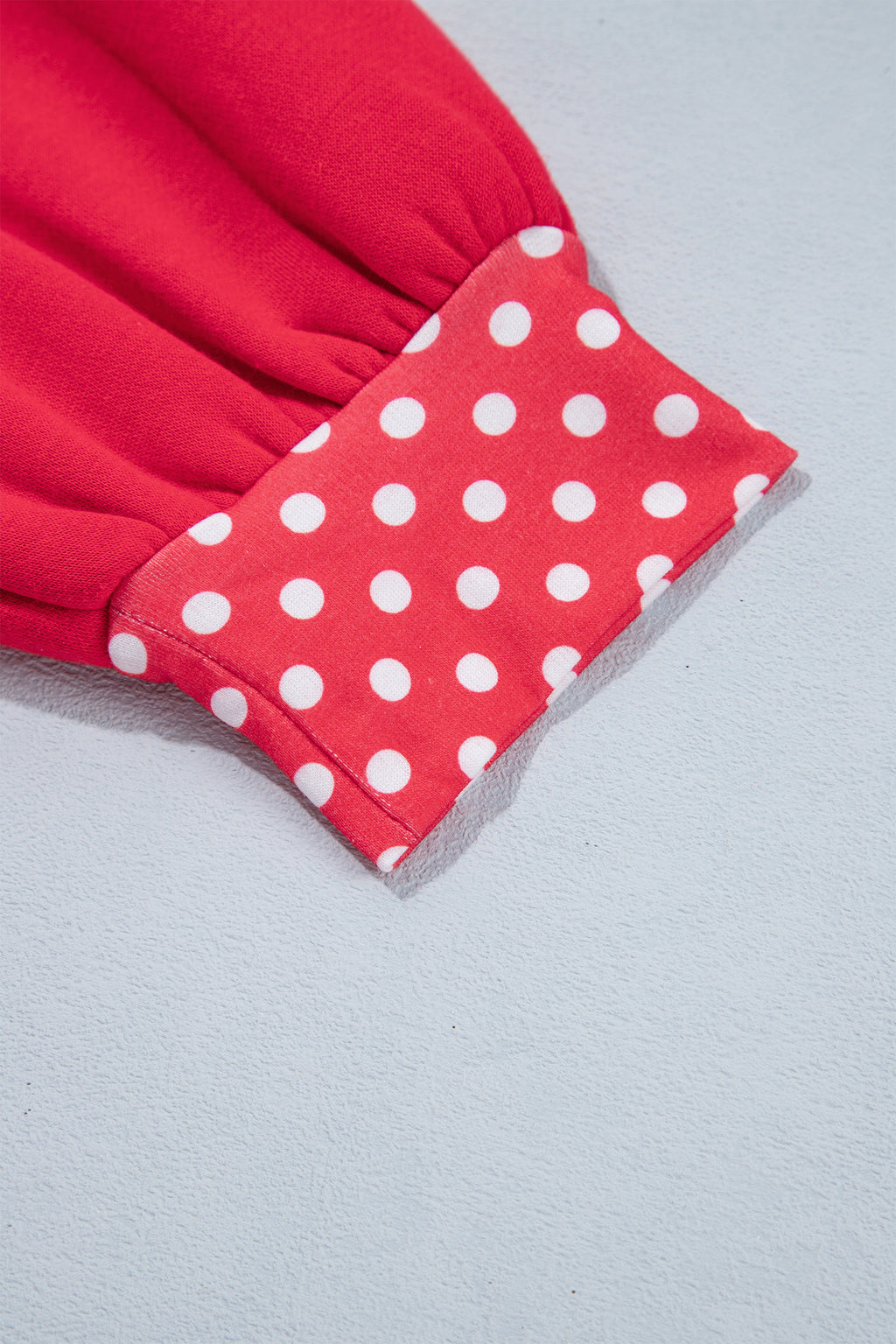 Orange Colorblock Polka Dot Contrast Trim Oversized Sweatshirt