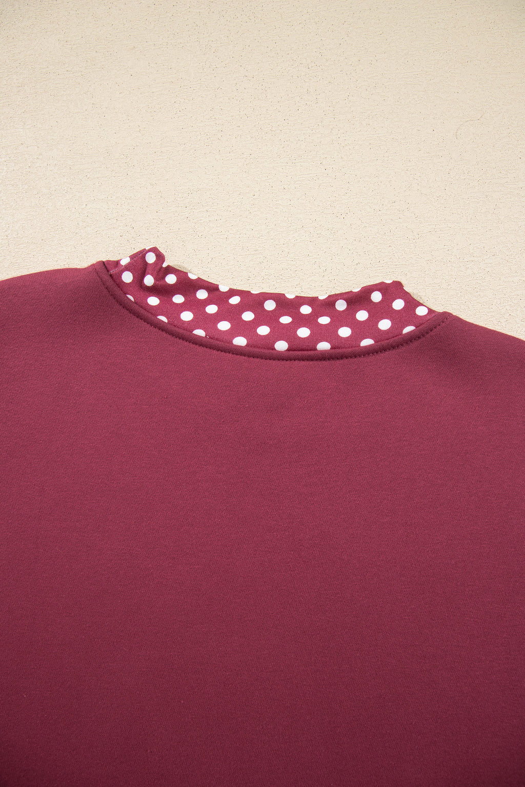Orange Colorblock Polka Dot Contrast Trim Oversized Sweatshirt