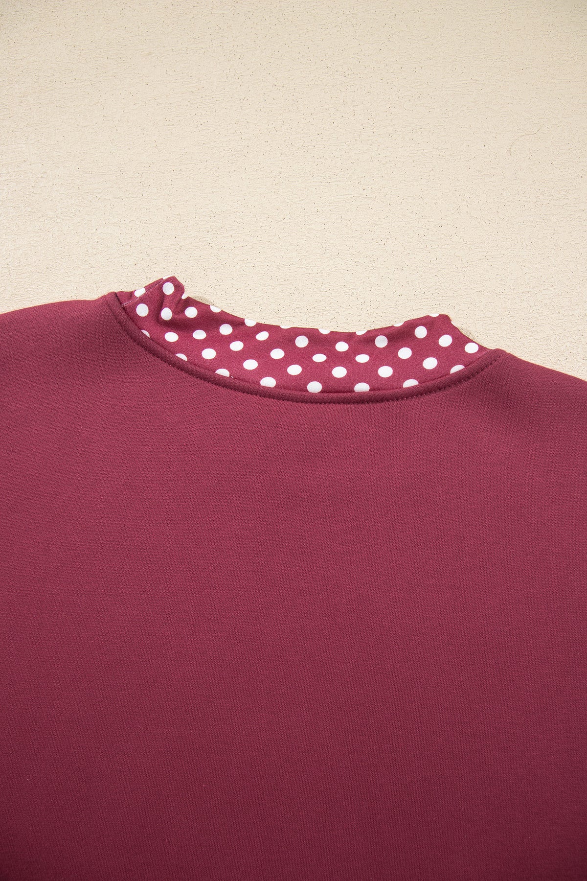 Orange Colorblock Polka Dot Contrast Trim Oversized Sweatshirt
