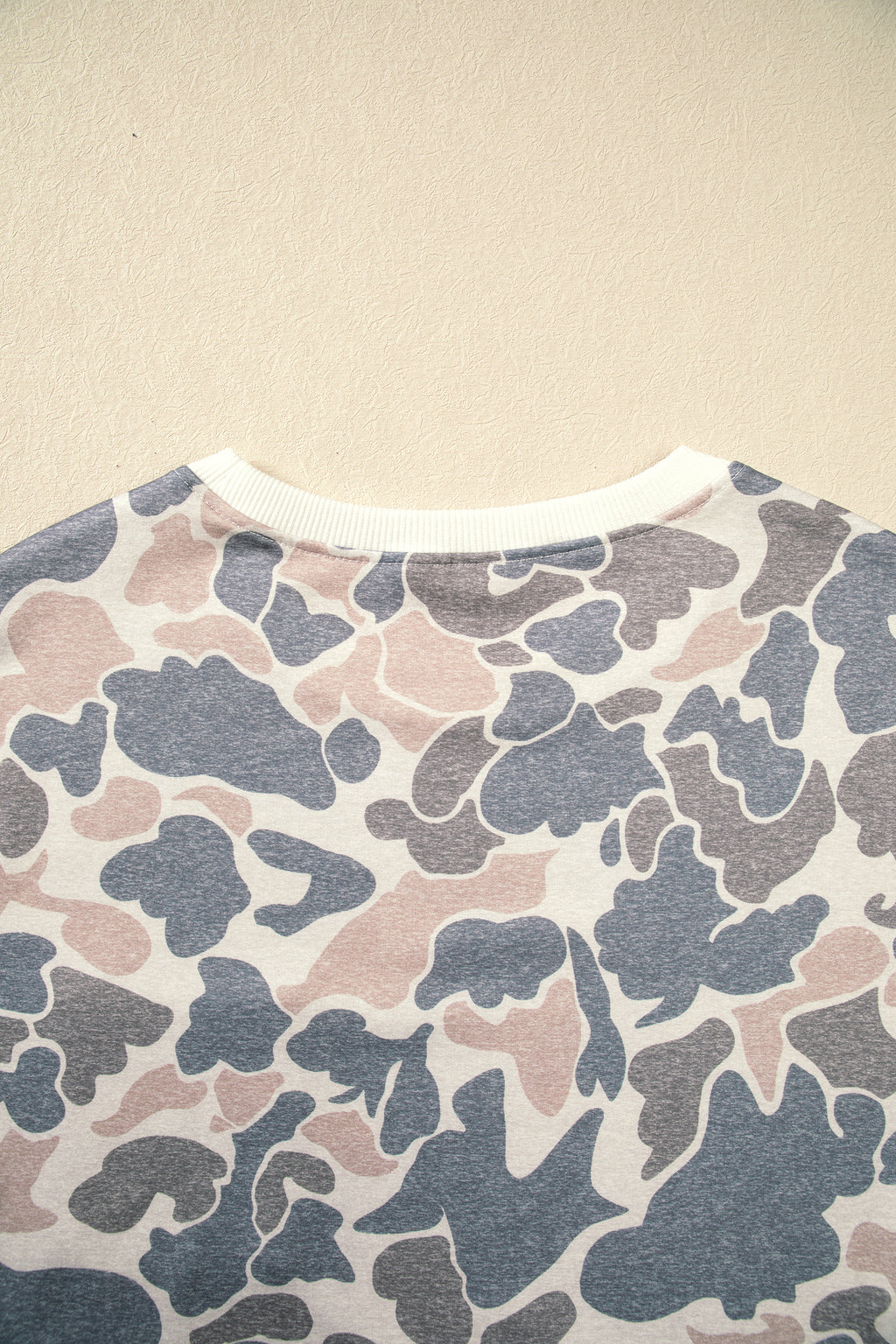 Beige Botanical Camo Print Long Sleeve Pocket Mini Dress
