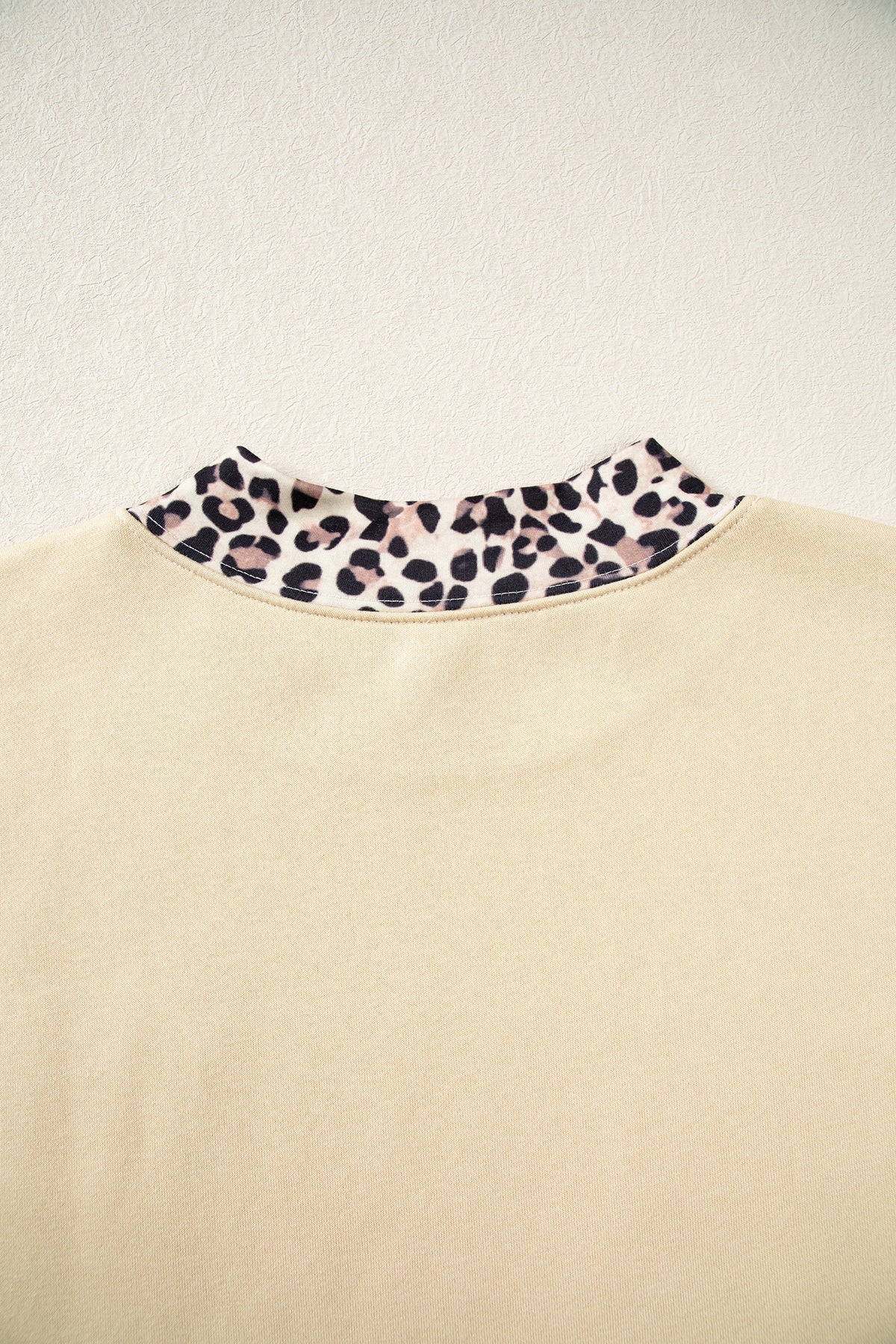 Coffee Polka Dot Trim High Neck BLESSED Letter Graphic Baggy Sweatshirt
