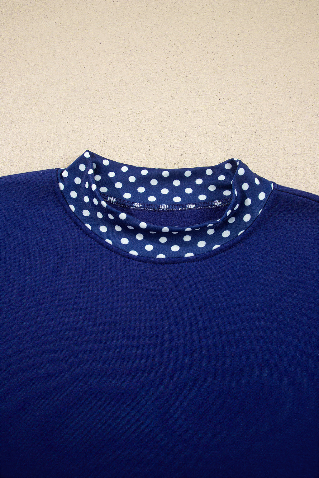 Orange Colorblock Polka Dot Contrast Trim Oversized Sweatshirt