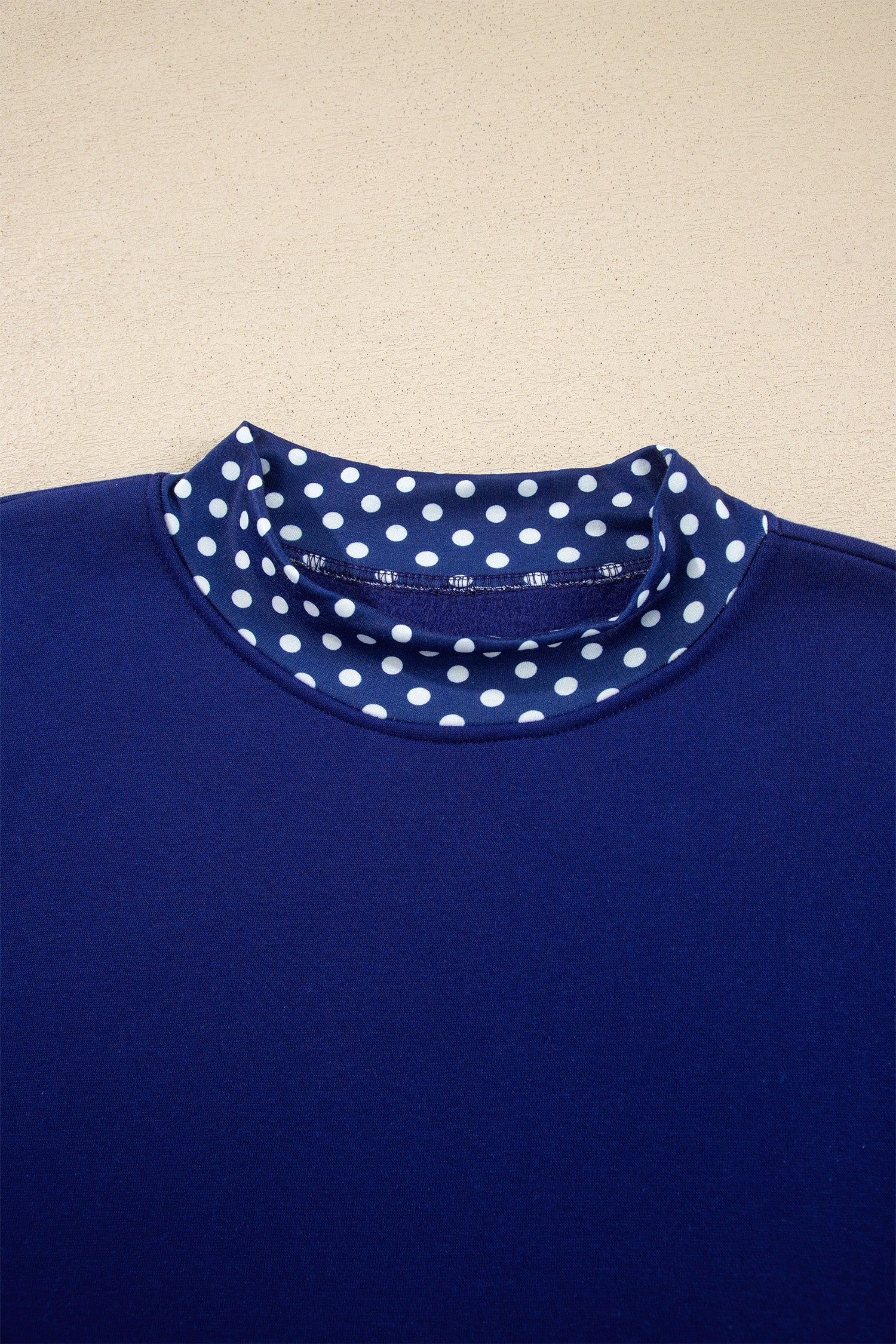 Orange Colorblock Polka Dot Contrast Trim Oversized Sweatshirt