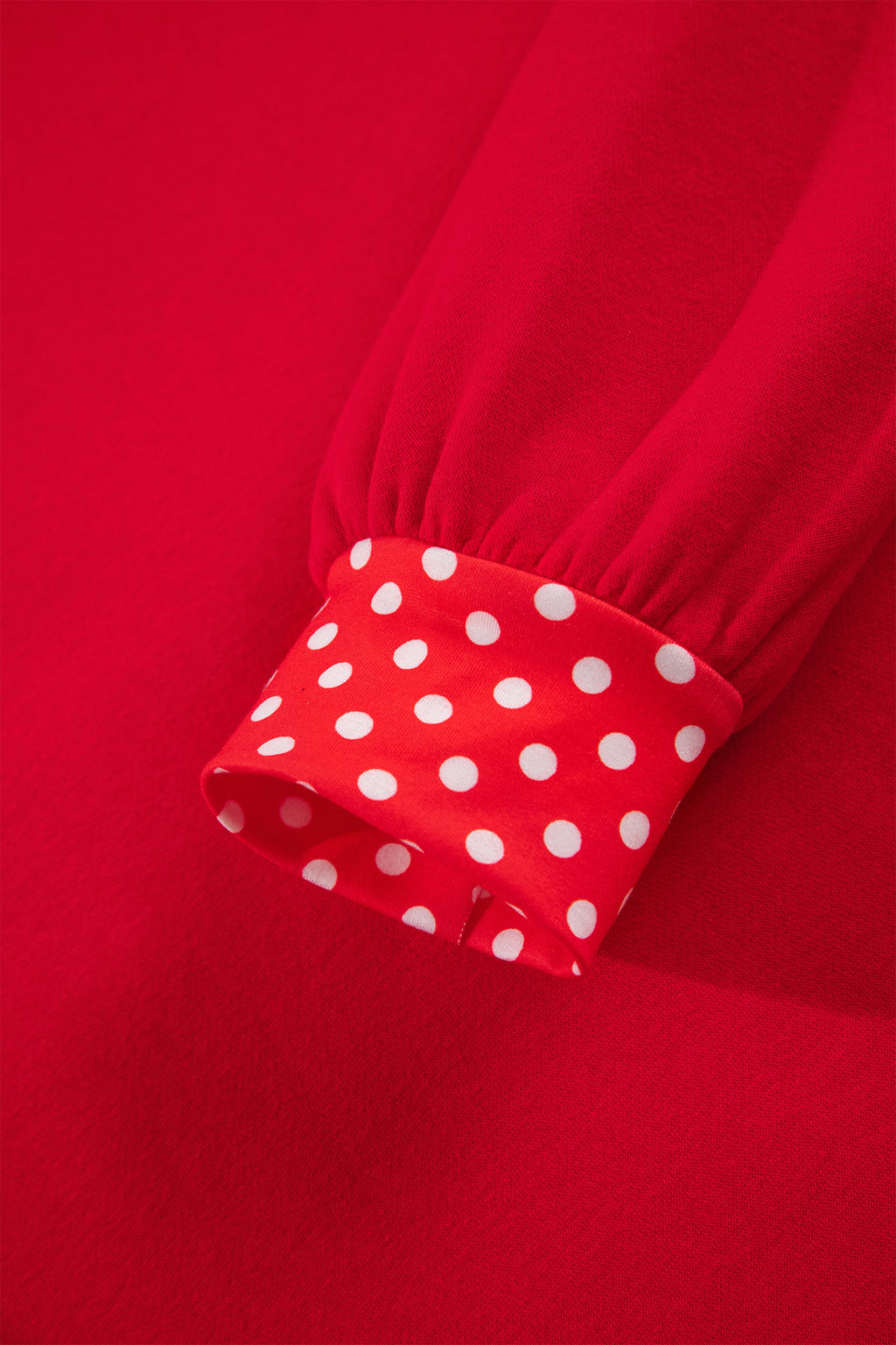 Grapefruit Orange Polka Dot Letter Print Contrast Trim Mock Neck Sweatshirt