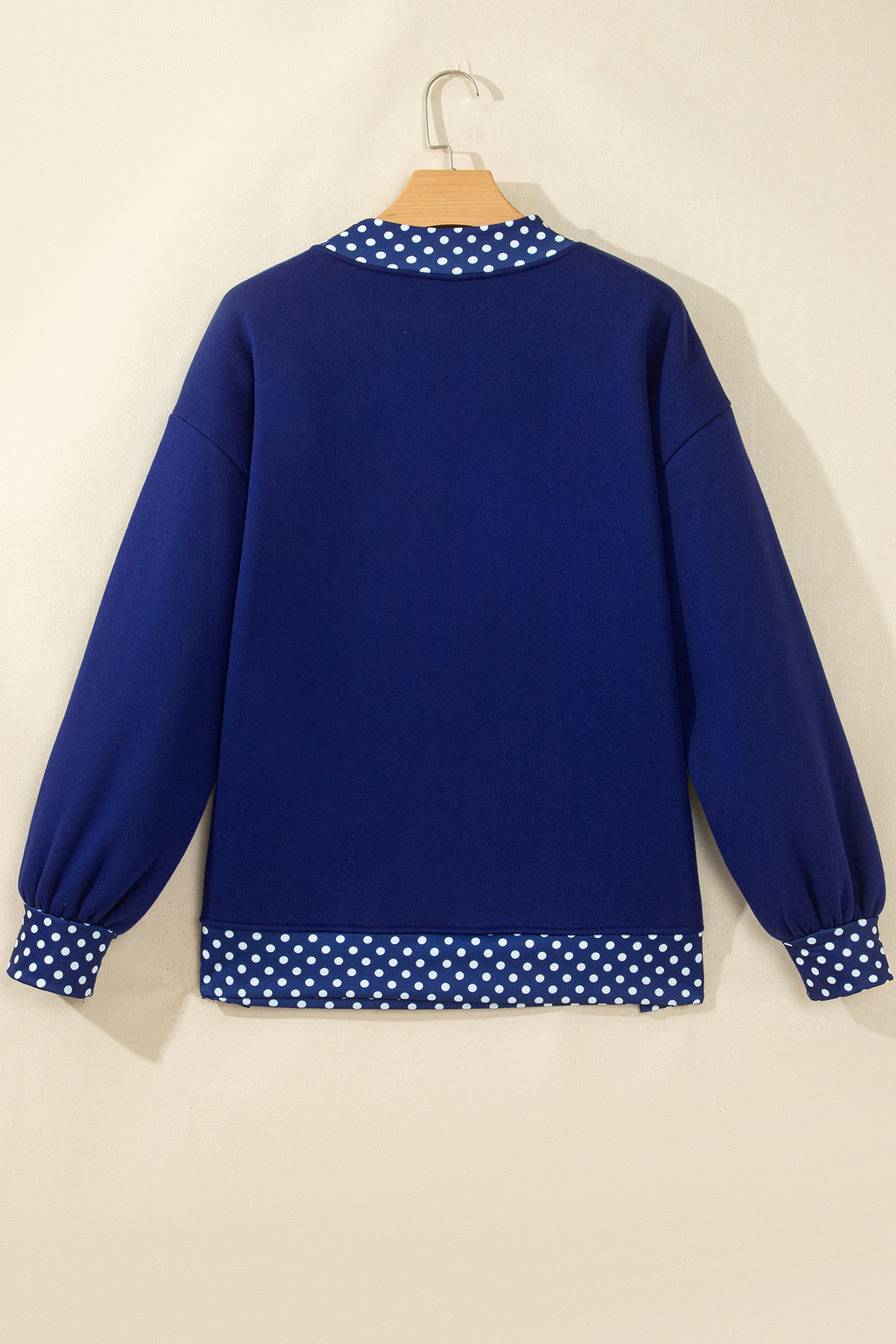 Orange Colorblock Polka Dot Contrast Trim Oversized Sweatshirt