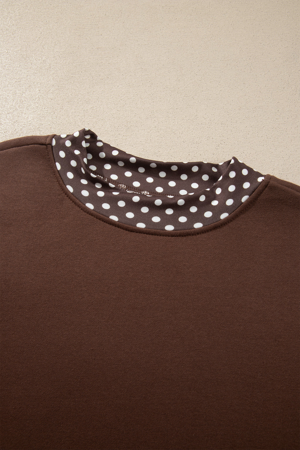Orange Colorblock Polka Dot Contrast Trim Oversized Sweatshirt