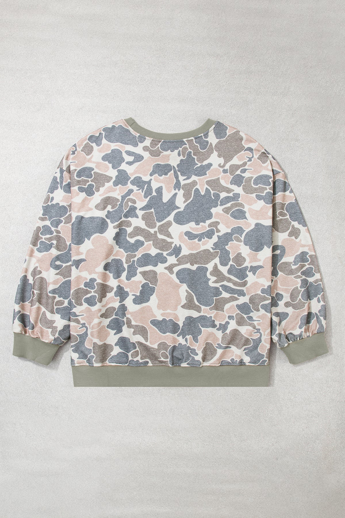 Multicolour Camouflage Print Shift Silhouette Long Sleeve Plus Size Sweatshirt