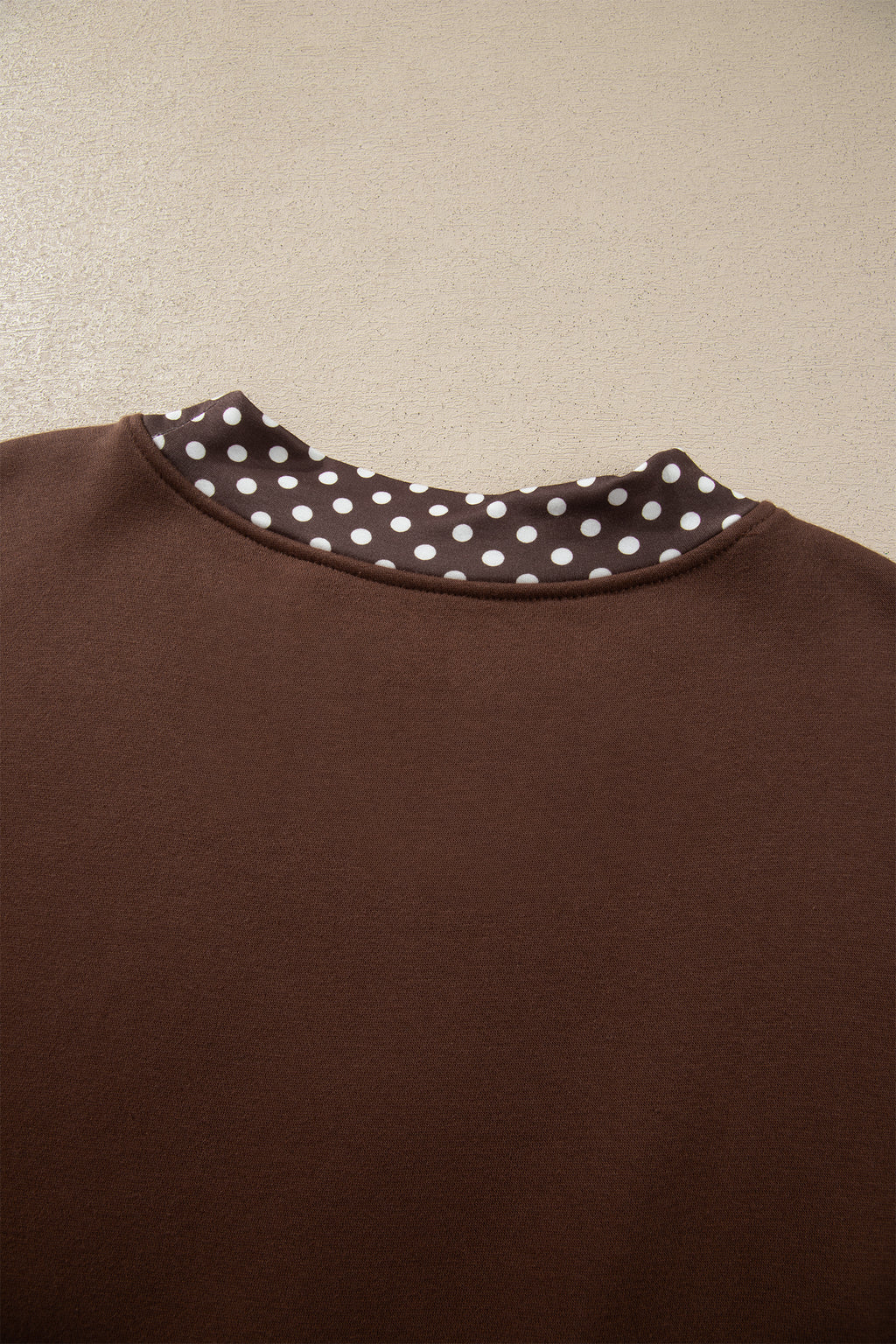 Orange Colorblock Polka Dot Contrast Trim Oversized Sweatshirt
