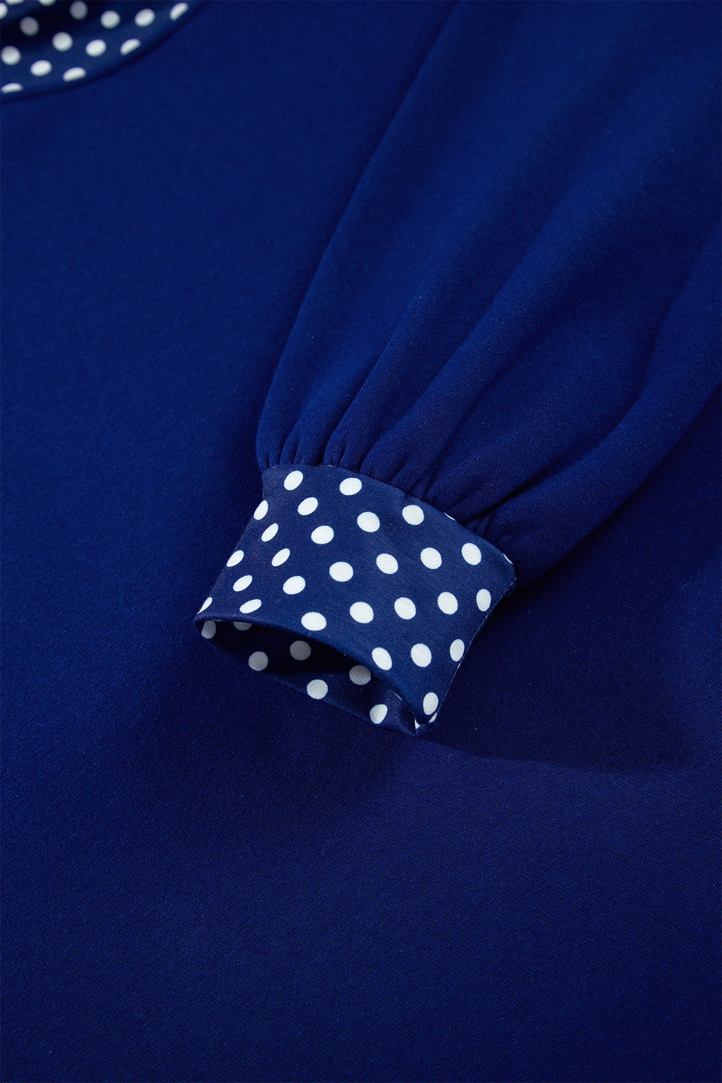 Orange Colorblock Polka Dot Contrast Trim Oversized Sweatshirt