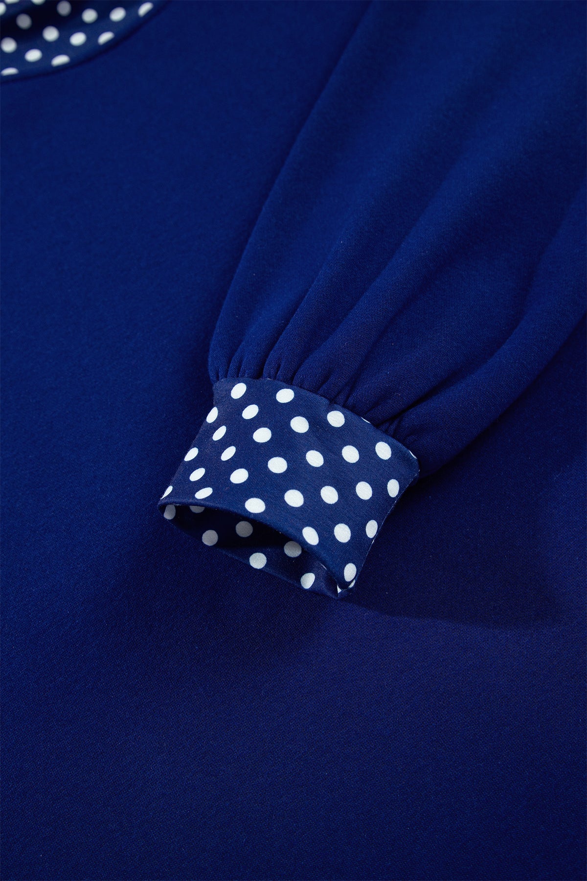 Orange Colorblock Polka Dot Contrast Trim Oversized Sweatshirt