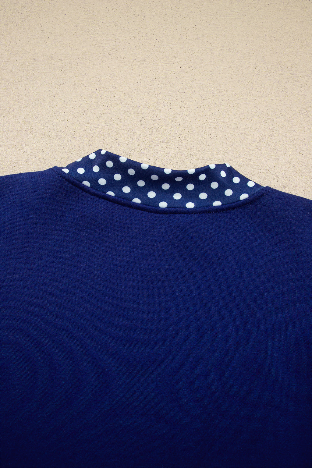 Orange Colorblock Polka Dot Contrast Trim Oversized Sweatshirt