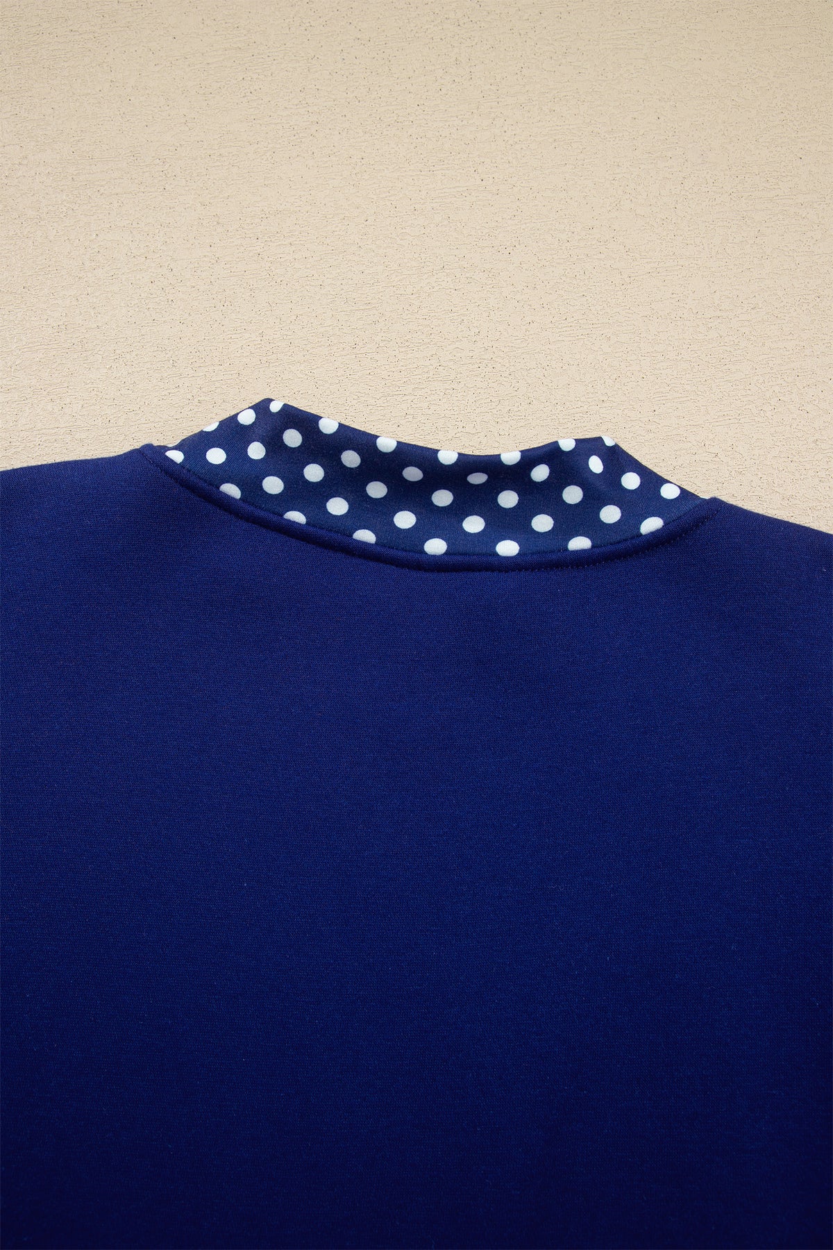 Orange Colorblock Polka Dot Contrast Trim Oversized Sweatshirt