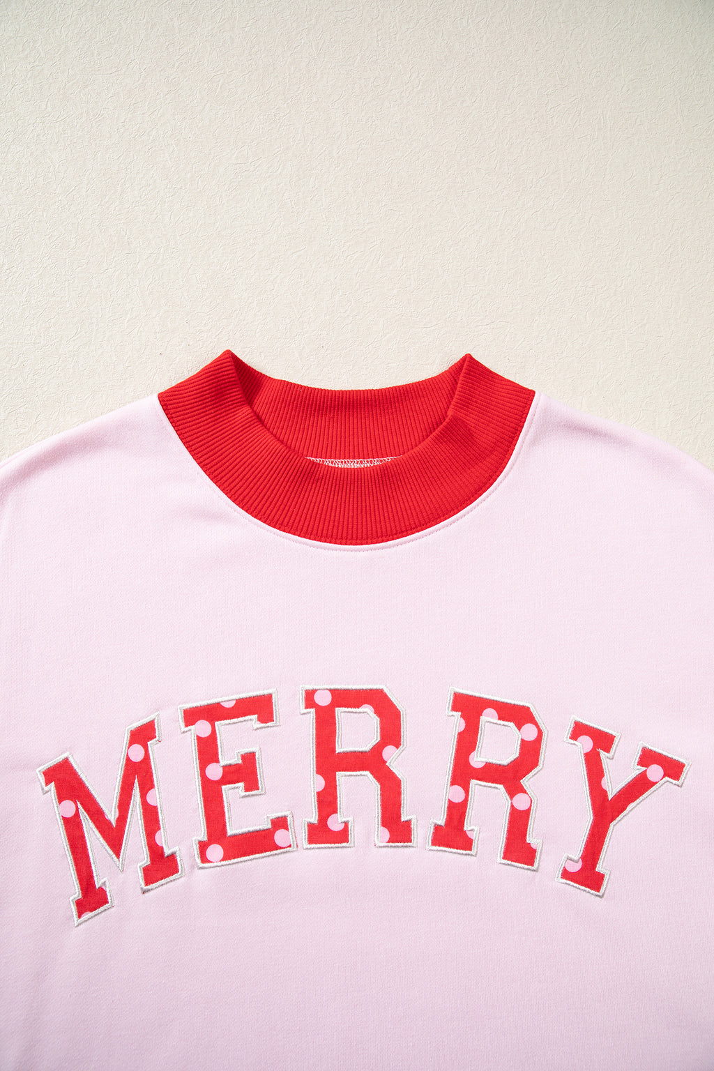 Grapefruit Orange Polka Dot Letter Graphic Colorblock Tunic Sweatshirt