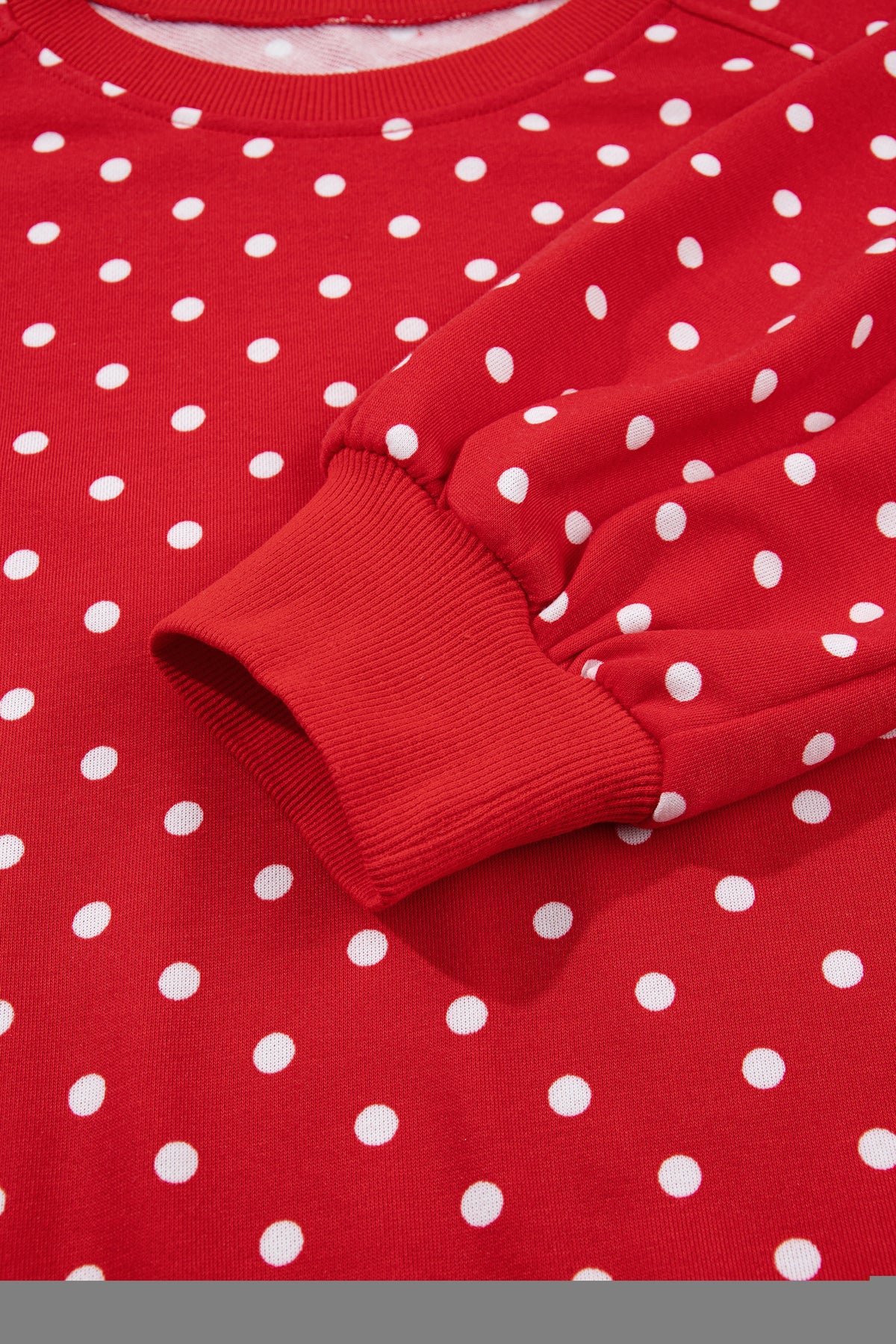 Brown Polka Dot Drawstring Wide Leg Long Sleeve Top Pant Set