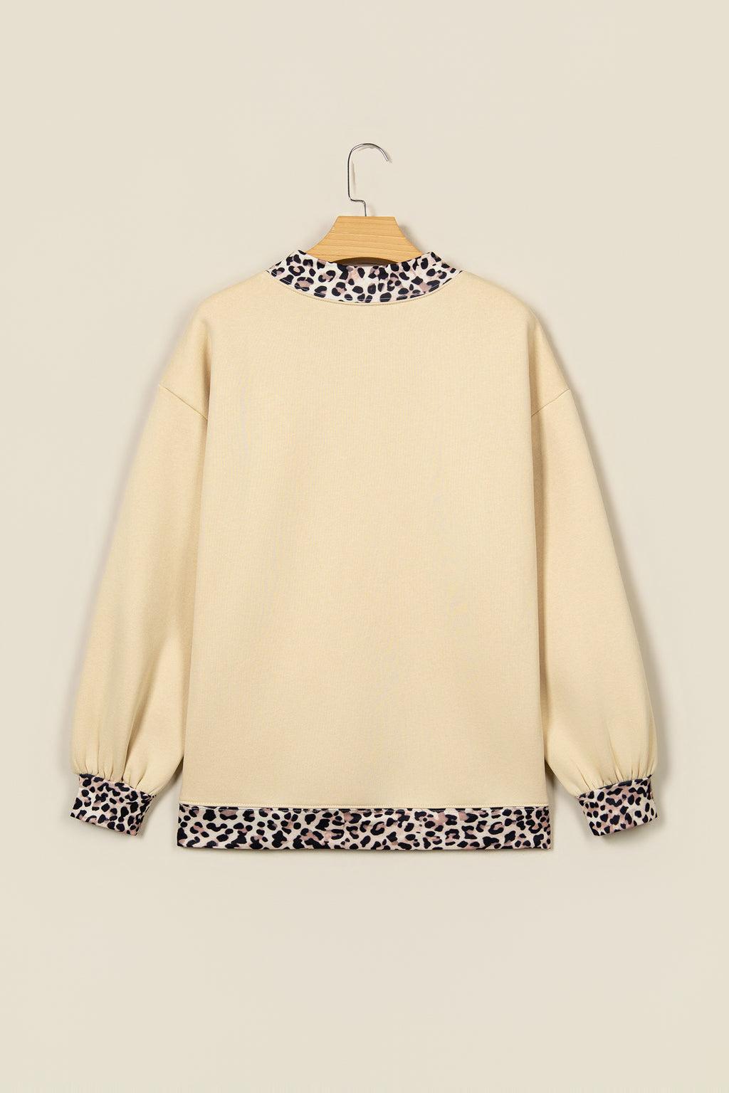 Coffee Polka Dot Trim High Neck BLESSED Letter Graphic Baggy Sweatshirt