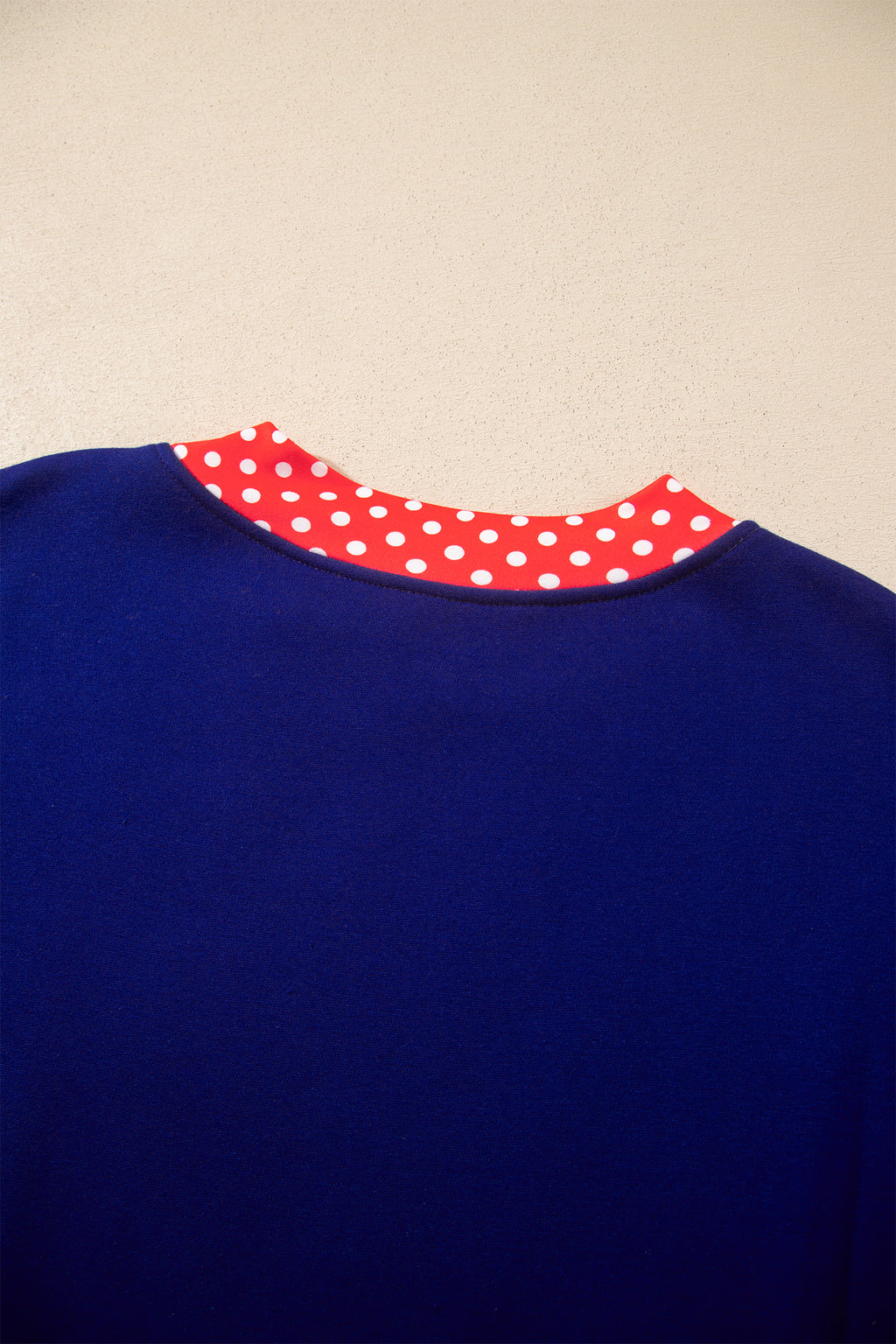 Orange Colorblock Polka Dot Contrast Trim Oversized Sweatshirt
