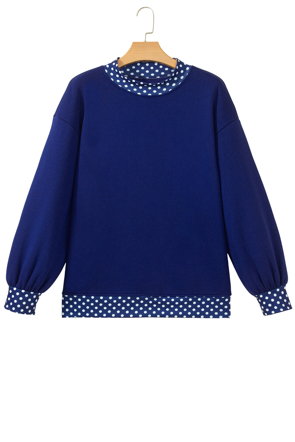 Orange Colorblock Polka Dot Contrast Trim Oversized Sweatshirt