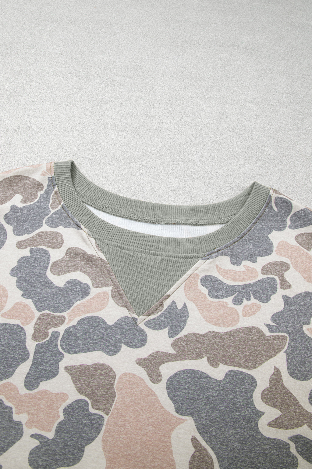 Multicolour Camouflage Print Shift Silhouette Long Sleeve Plus Size Sweatshirt
