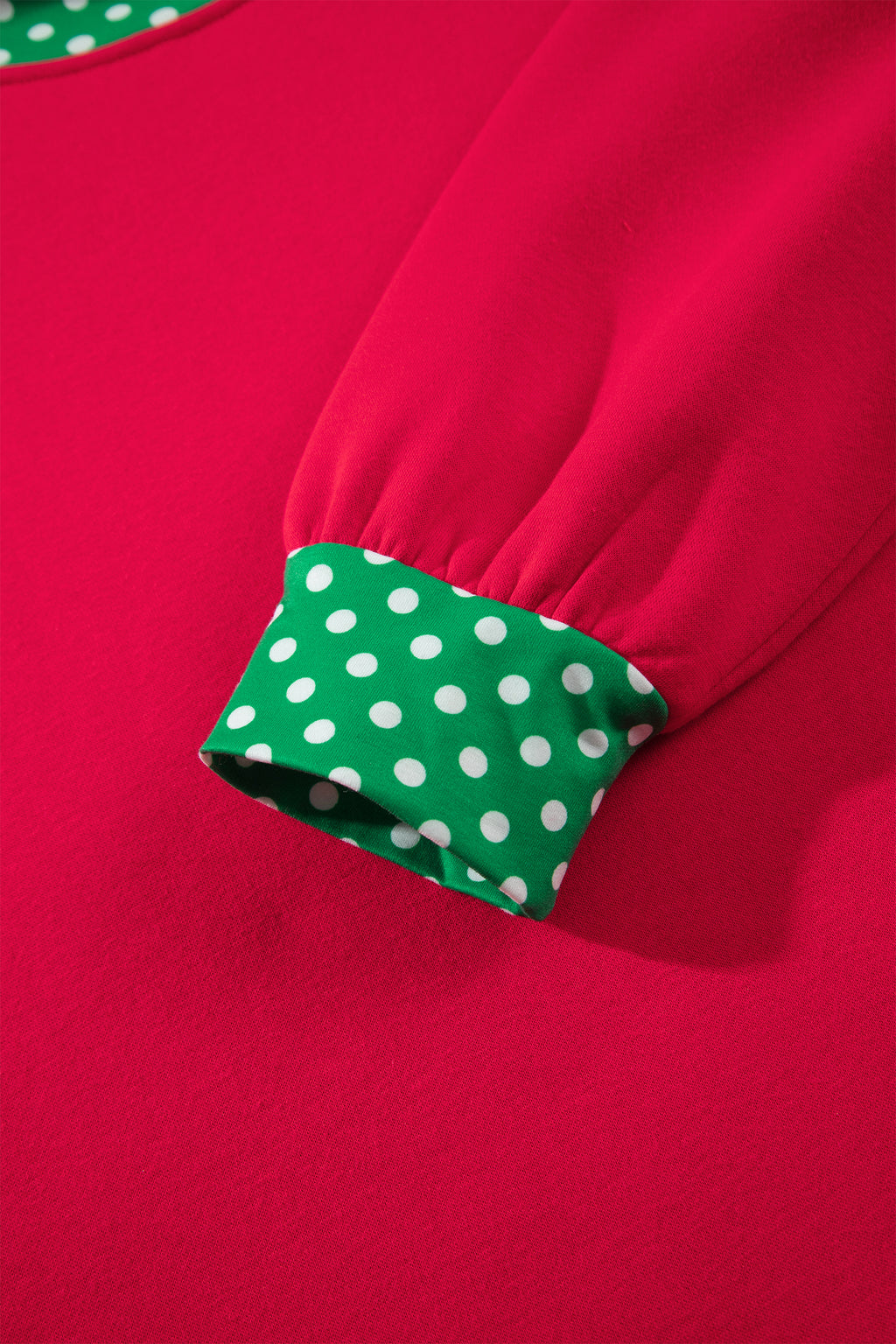 Orange Colorblock Polka Dot Contrast Trim Oversized Sweatshirt