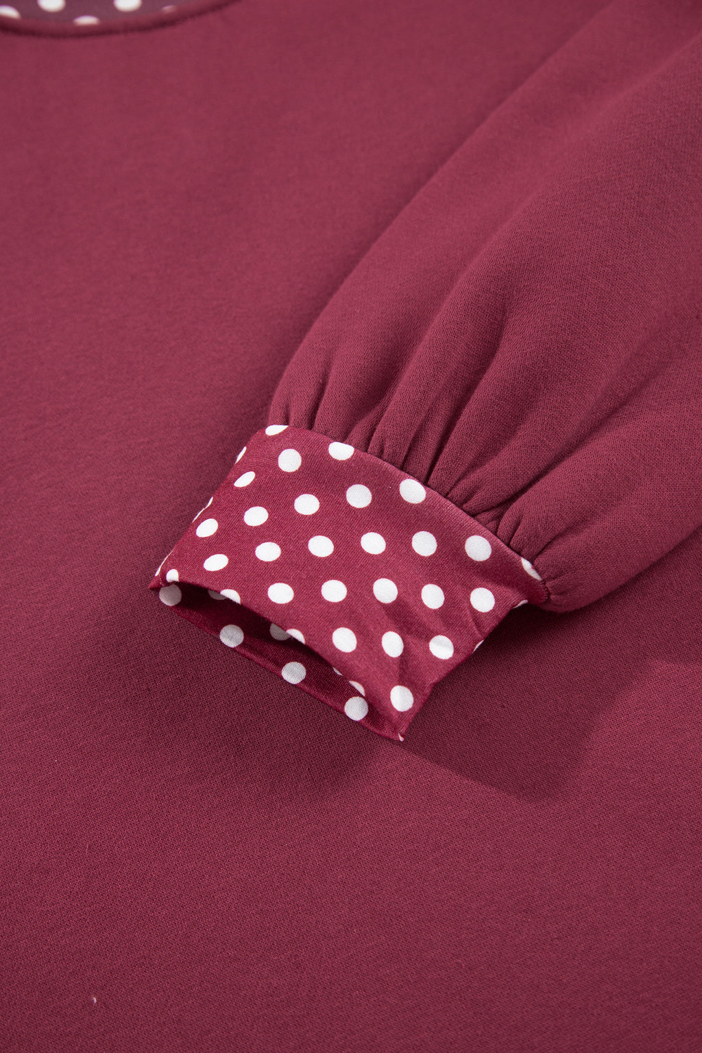 Orange Colorblock Polka Dot Contrast Trim Oversized Sweatshirt