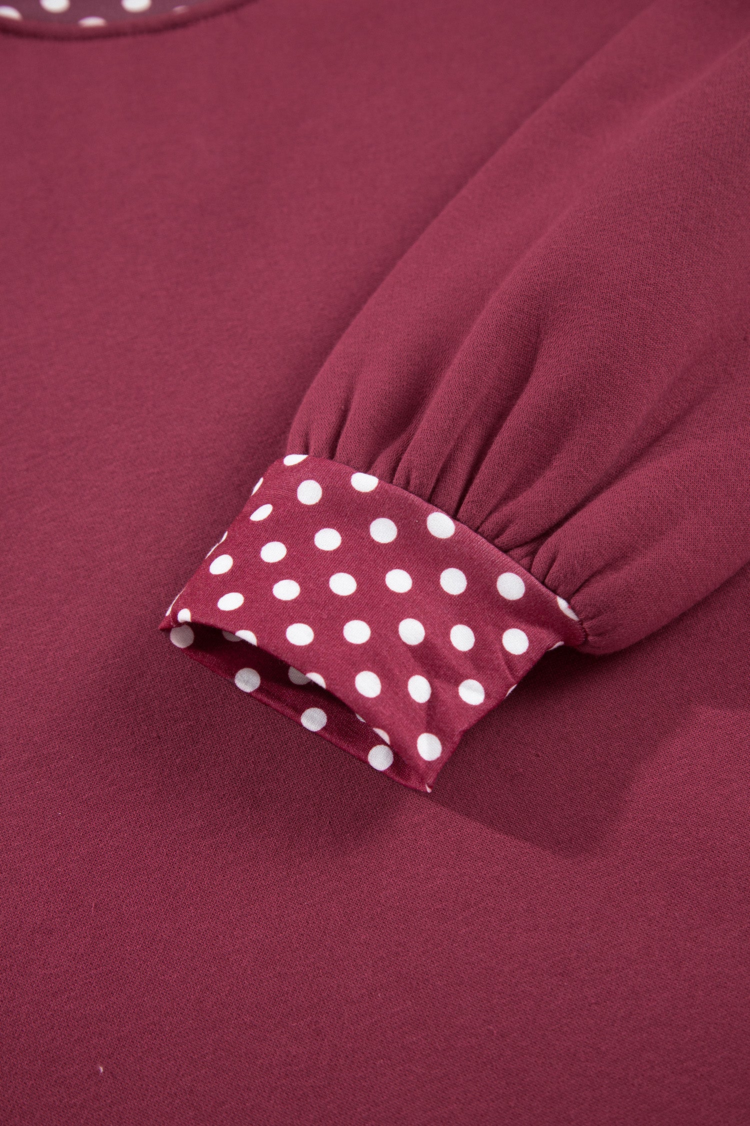 Orange Colorblock Polka Dot Contrast Trim Oversized Sweatshirt