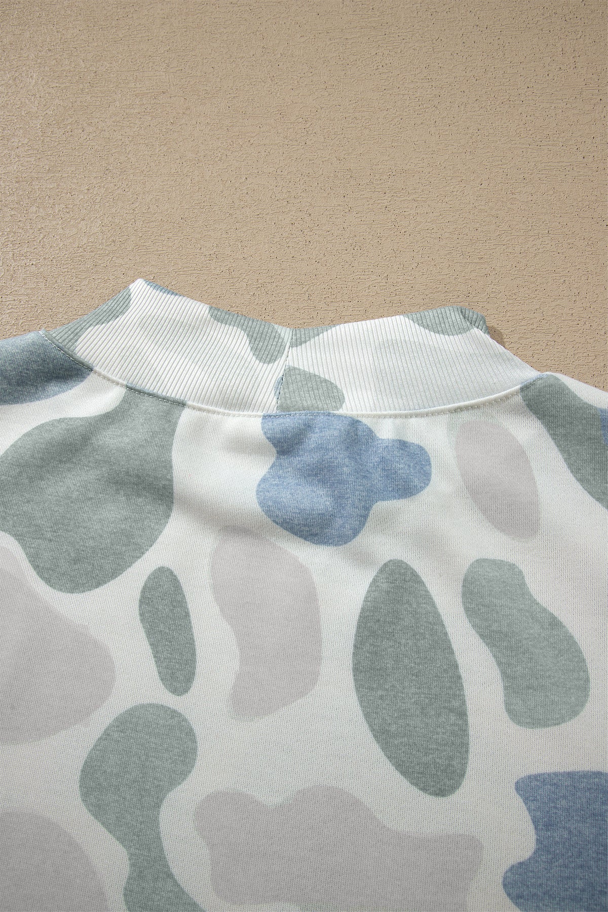 Sky Blue Camouflage Western Style Pullover Sweatshirt