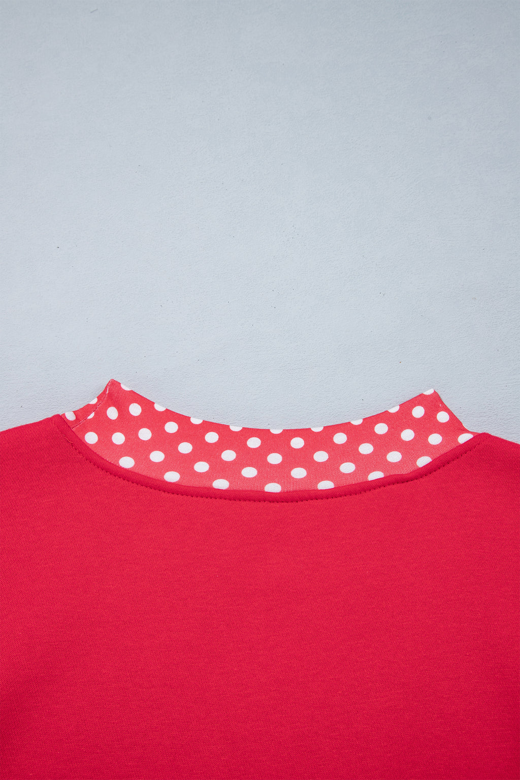 Orange Colorblock Polka Dot Contrast Trim Oversized Sweatshirt