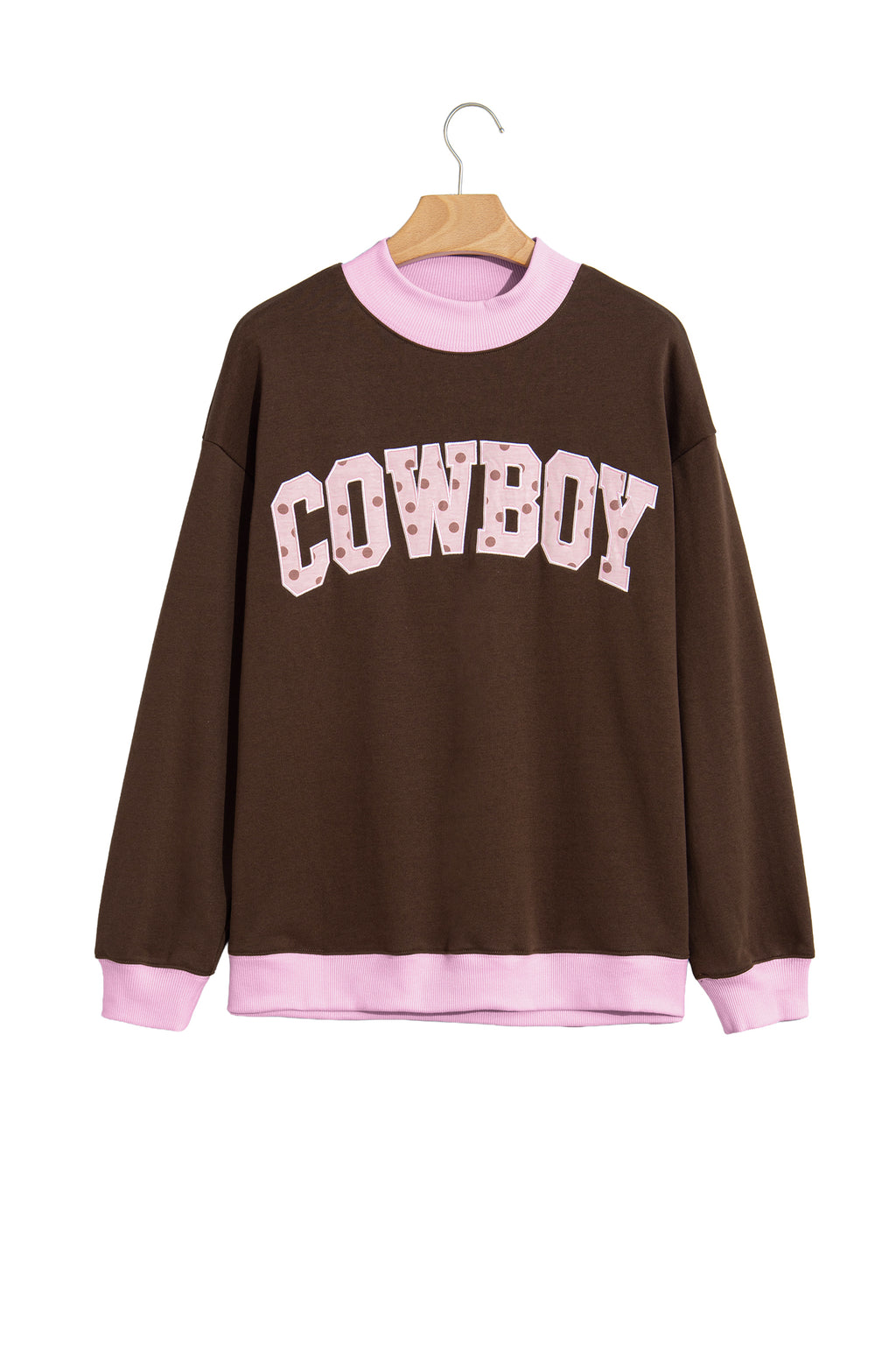 Grapefruit Orange Polka Dot Letter Graphic Colorblock Tunic Sweatshirt