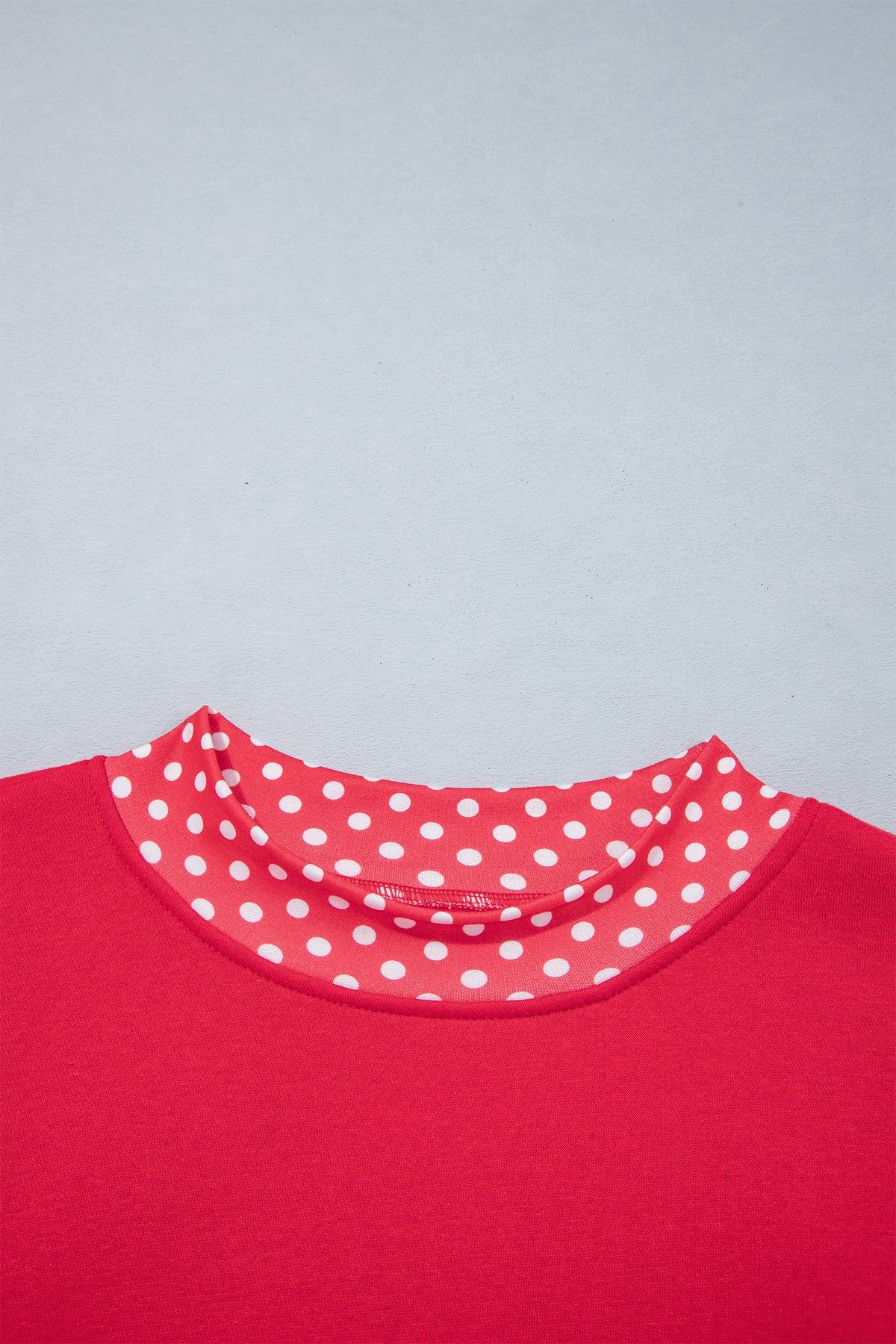 Orange Colorblock Polka Dot Contrast Trim Oversized Sweatshirt