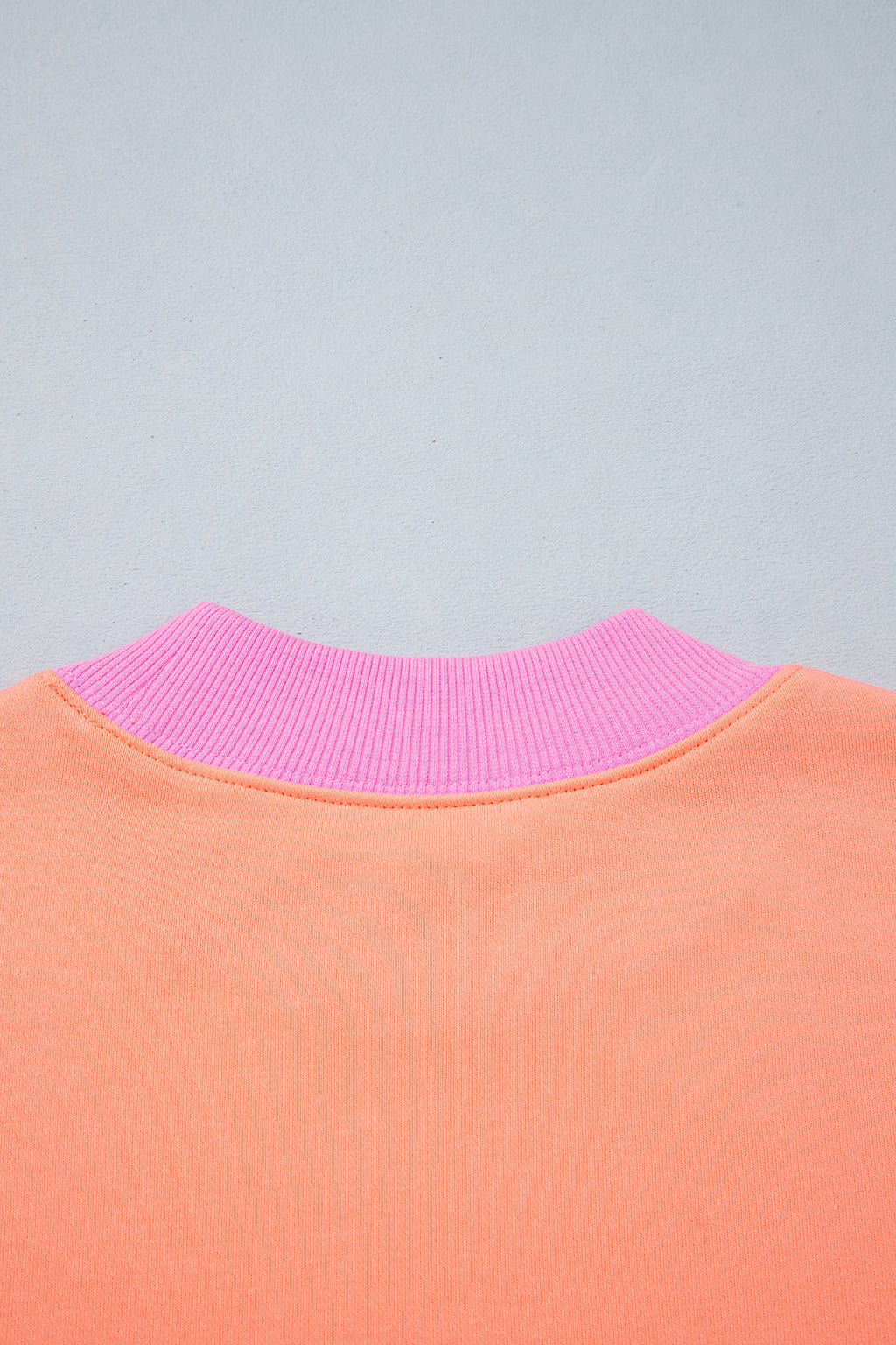 Grapefruit Orange Polka Dot Letter Graphic Colorblock Tunic Sweatshirt